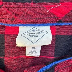 St. John's Bay Red and Black Plaid Shirt